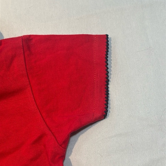 Tommy Hilfiger Red and Black Polo Shirt Classic Style - Picture 3 of 4